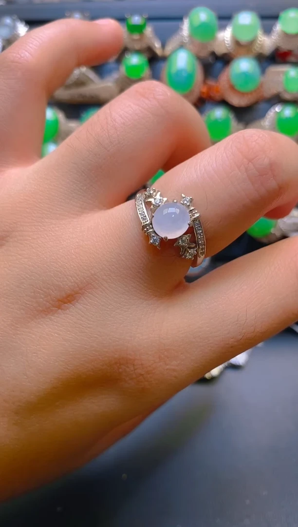 【闪购商品】翡翠耳饰银S925镶嵌天然A货翡翠1