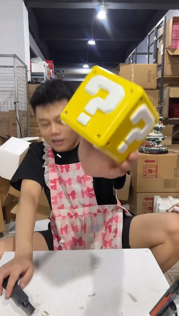 瓷片问号钱罐 陶瓷材质