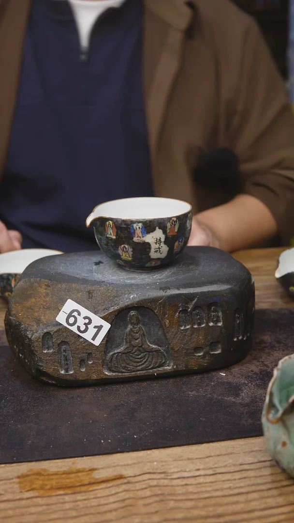 甘石陶艺青花斗彩手绘631