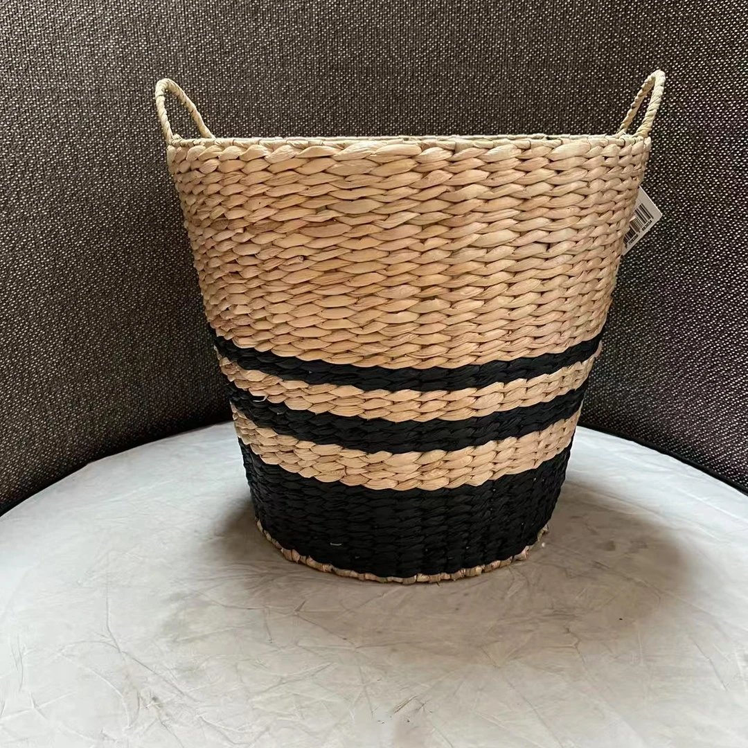 5234瑕疵款 直径38高38cm 家用草编收纳筐北欧简约大容量储物篮子