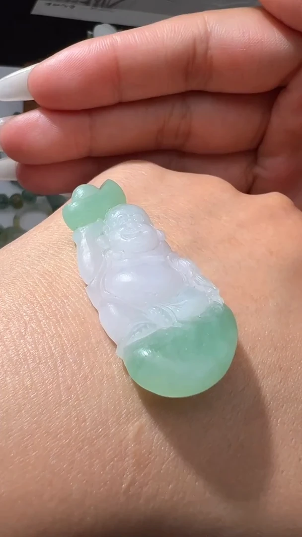 未镶嵌定制翡翠逍遥佛