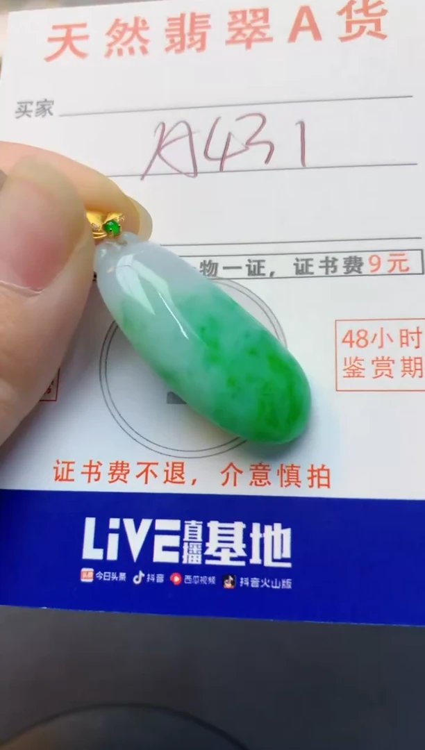 颈饰18K金镶嵌翡翠天然缅甸A货翡翠百元以上9元证书费自理