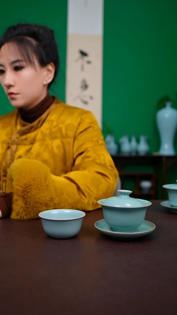 仿古釉支钉元宝盖碗仿古釉鸡缸杯
