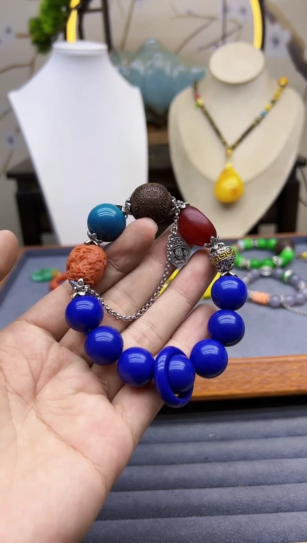 【闪购商品】青金石手链银S925镶嵌QX1