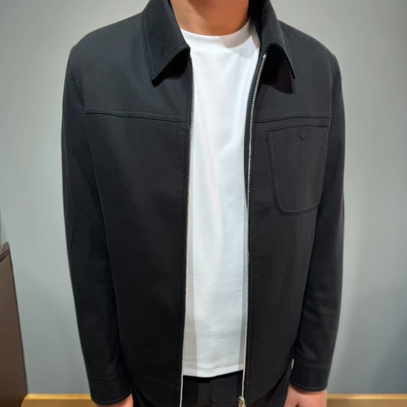 鹿皮绒质感！男士商务休闲翻领夹克（棕 / 黑双色款