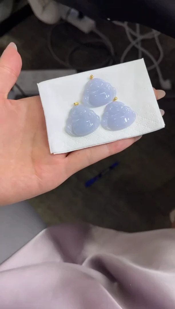 颈饰18K金镶嵌翡翠E17/多样性发一件/配绳子