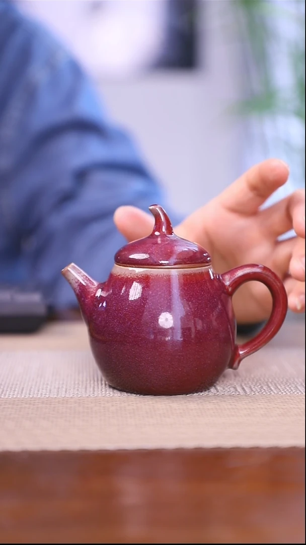 【闪购商品】原矿石钧瓷精品柴烧壶