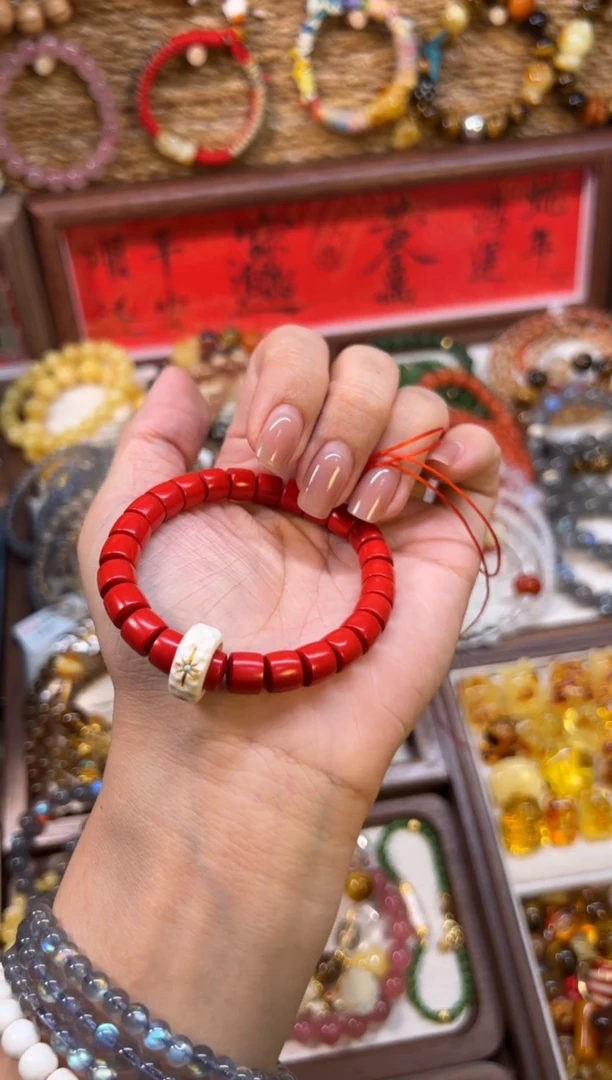 【闪购商品】石膏制品红牙牙砂单圈手串
