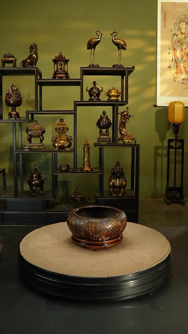 【闪购商品】紫铜精炼铜山水钵盂栗