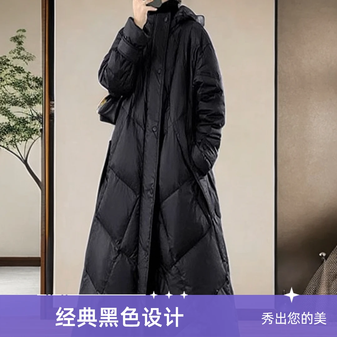 2024冬季加厚保暖新款中长款时尚棉服女时尚棉袄韩版过膝棉服潮款