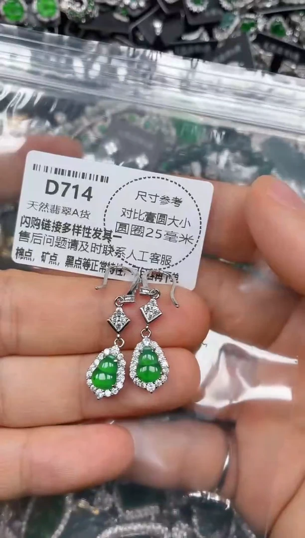 颈饰未镶嵌翡翠D714耳钩