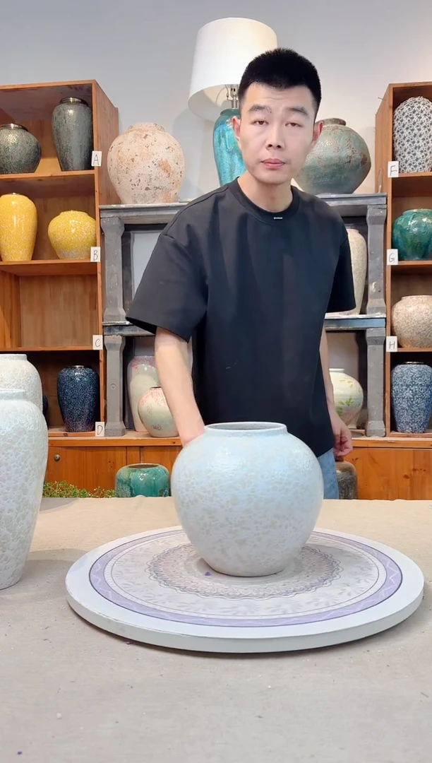 瓶陶瓷花瓶  茶白  小号 正品