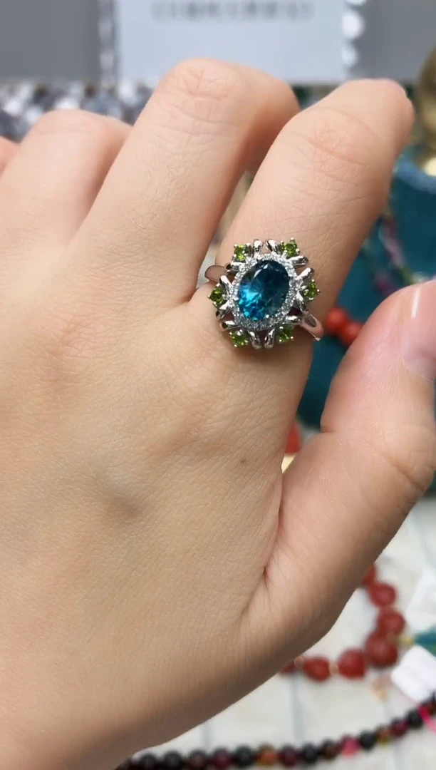 银S925镶嵌托帕石戒指379BJ1212产品一个（多样性）