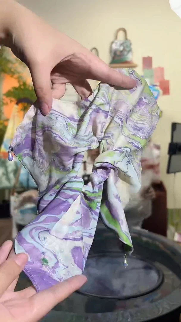 布竹子印花吊坠方巾发圈【】