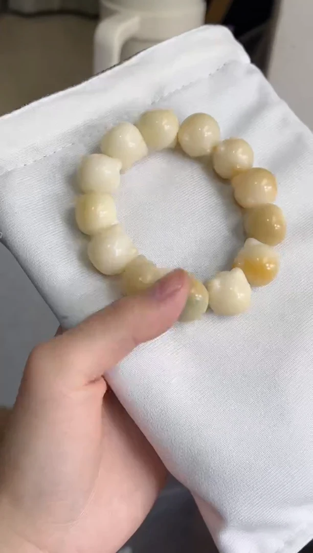 菩提根/象牙果手串d13干磨多宝奶咖猫头18
