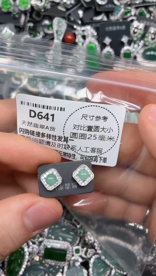 颈饰未镶嵌翡翠D641耳钉