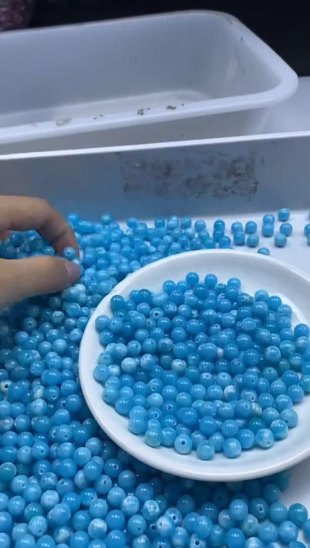 玛瑙/玉髓颈饰未镶嵌W2495海*纹石6MM*50颗