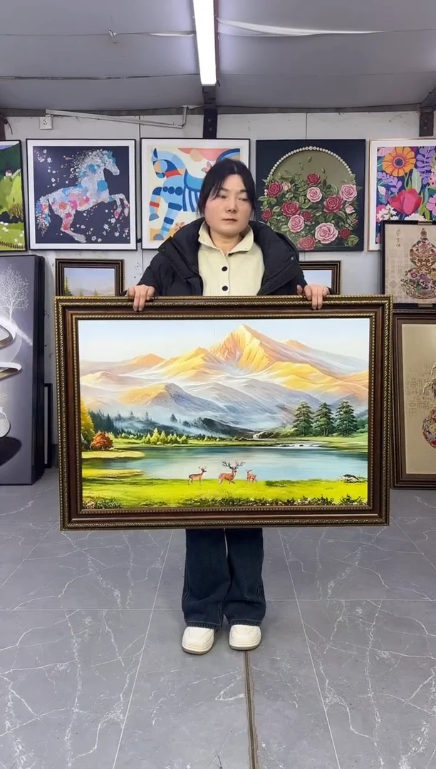 横款日照金山装饰画70*100