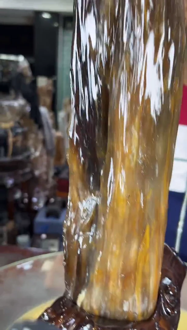 缅甸天然树化玉摆件