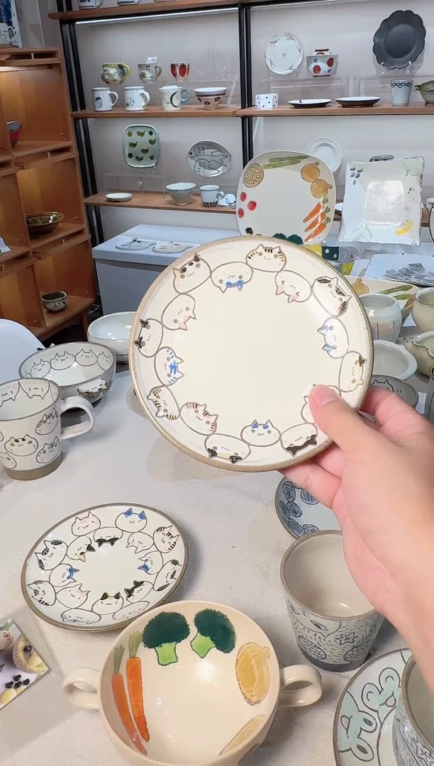 陶橙*高桥沙绪璃猫咪碟子