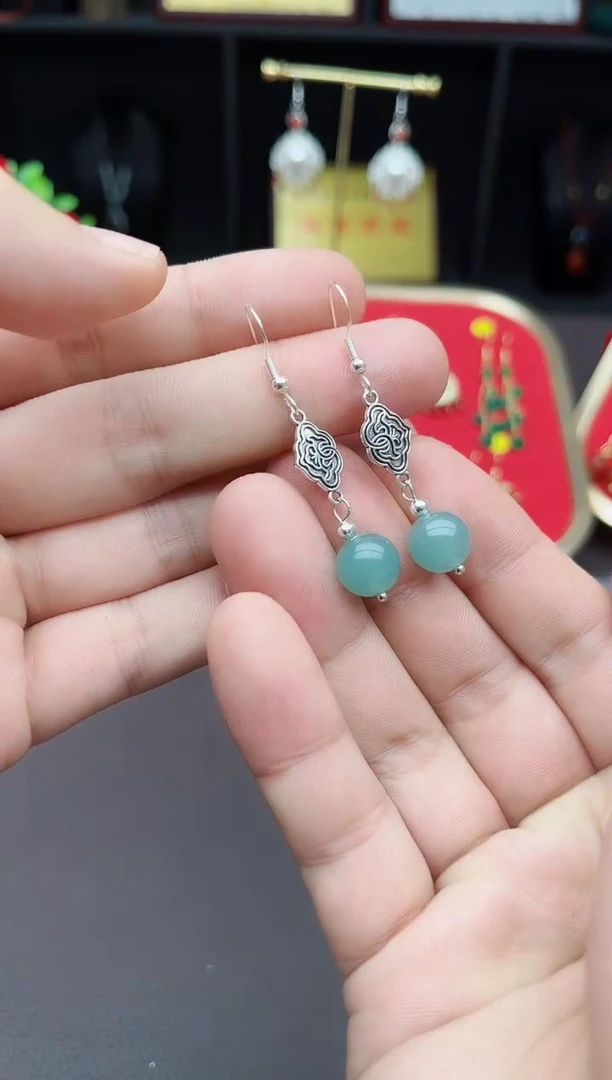 【闪购商品】玛瑙/玉髓耳钉银S925镶嵌721000