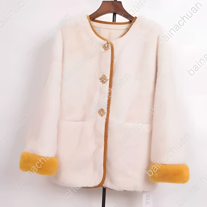 2025冬季名媛风时尚百搭网红同款毛毛外套