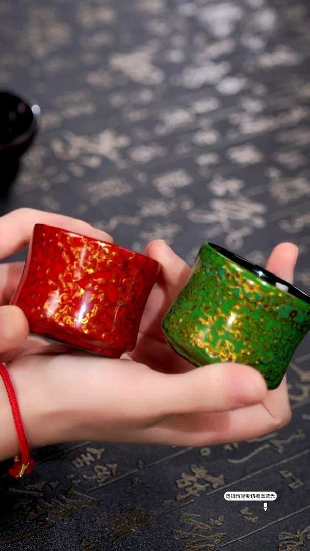 非遗漆器犀皮磨显绿金色木胎主人*1/备注颜色