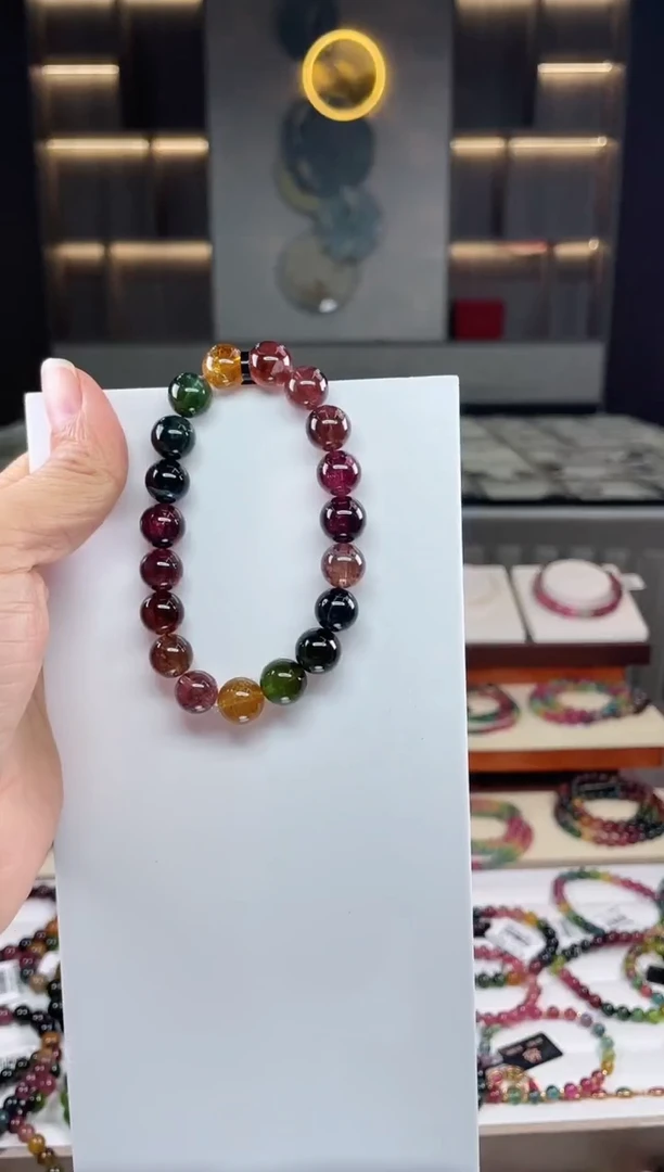 未镶嵌单圈手串碧玺（多样性发一条）Q