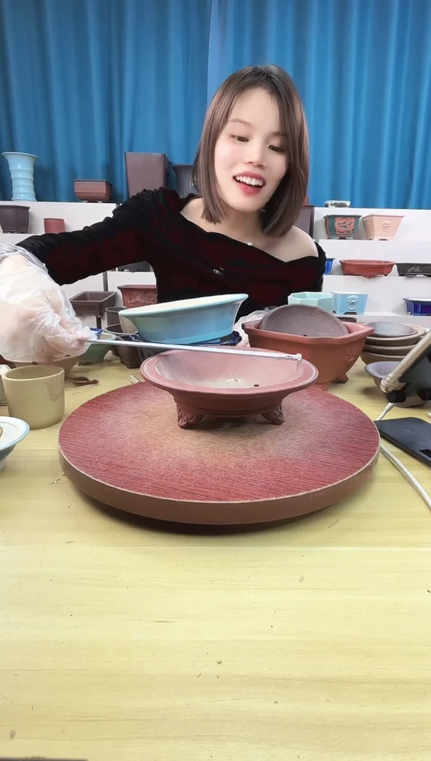 紫砂花盆浅草紫砂花盆微瑕