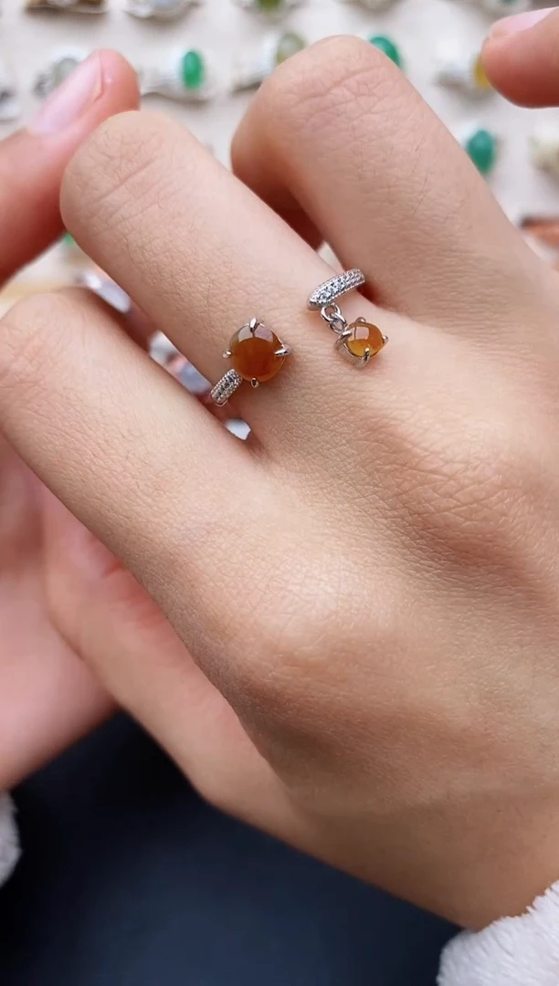 【闪购商品】翡翠戒指银S925镶嵌缅甸翡翠