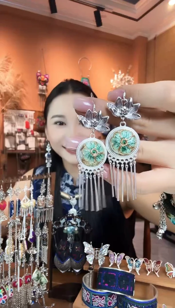 刺绣纯手工民族风耳环