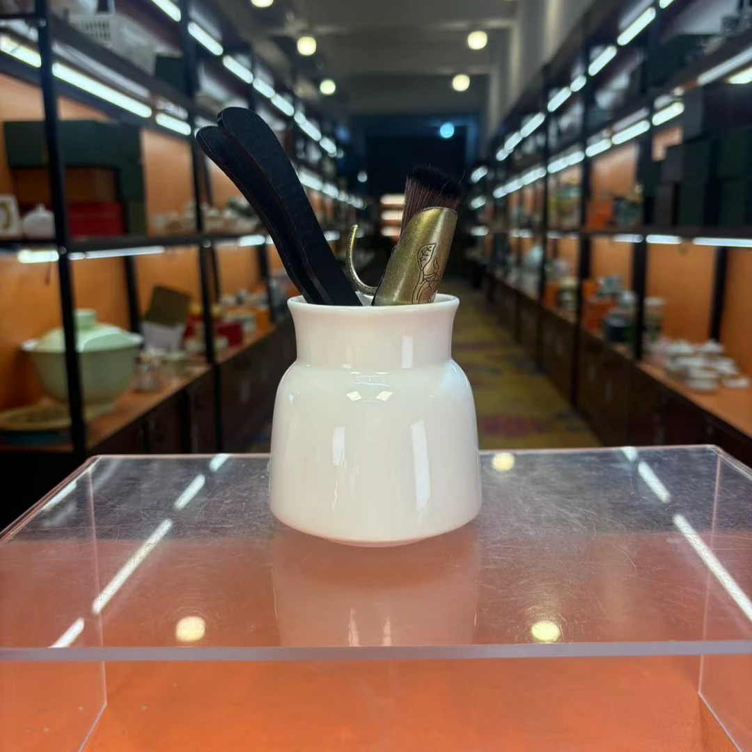 可乐瓷器  羊脂玉瓷茶道桶茶道六君子桌面茶具配件2-5630