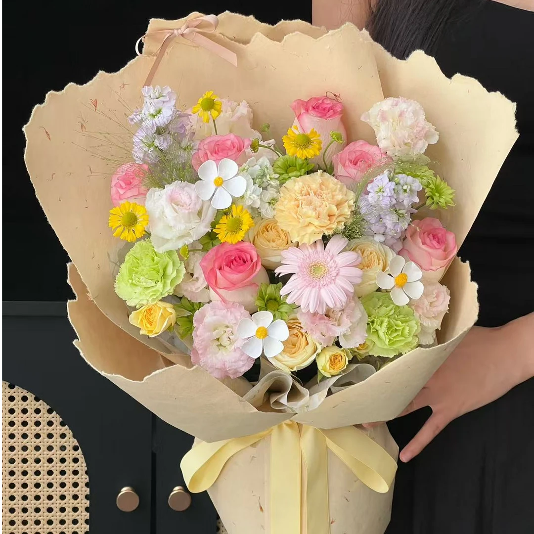 手撕花瓣纸小号加高箭筒奶茶杯制作花店包装纸花艺包装