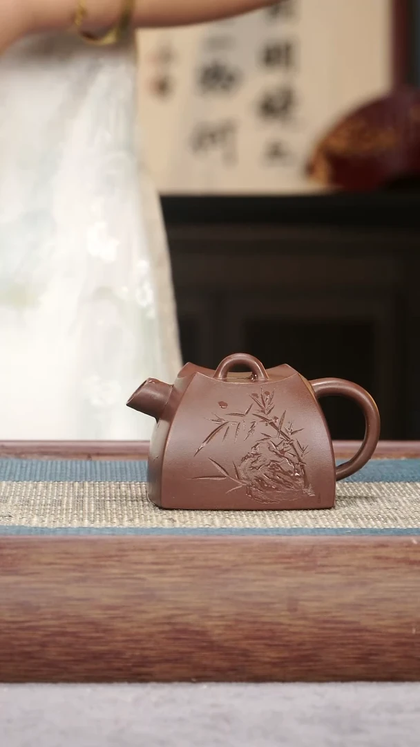 茶壶紫砂紫泥 四方巨轮