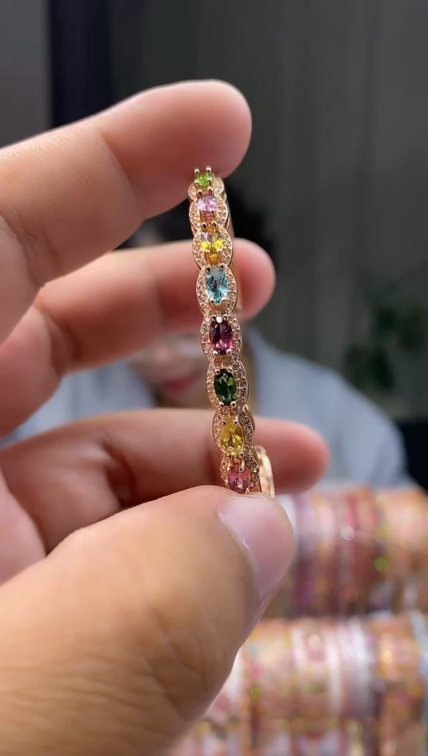 【闪购商品】碧玺手镯银S925镶嵌354354354354354