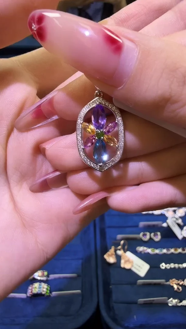 银S925镶嵌戒指托帕石天然宝石