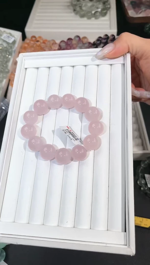 水晶手链未镶嵌多样性发一粉晶17mm