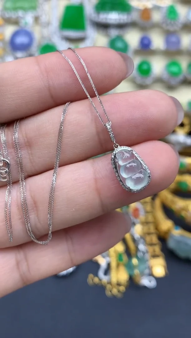 翡翠18K金镶嵌颈饰303-春日珠宝