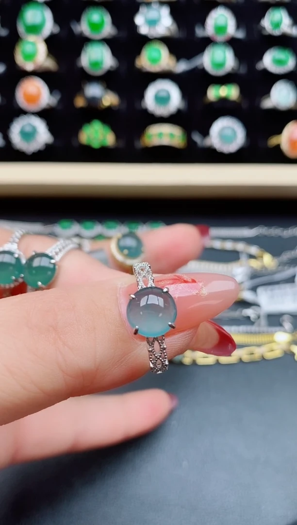 【闪购商品】翡翠戒指银S925镶嵌32132