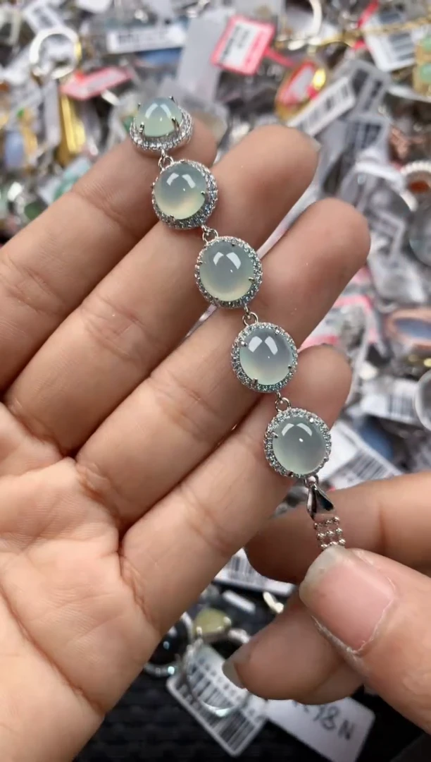 银S925镶嵌戒指翡翠16-16-16        8