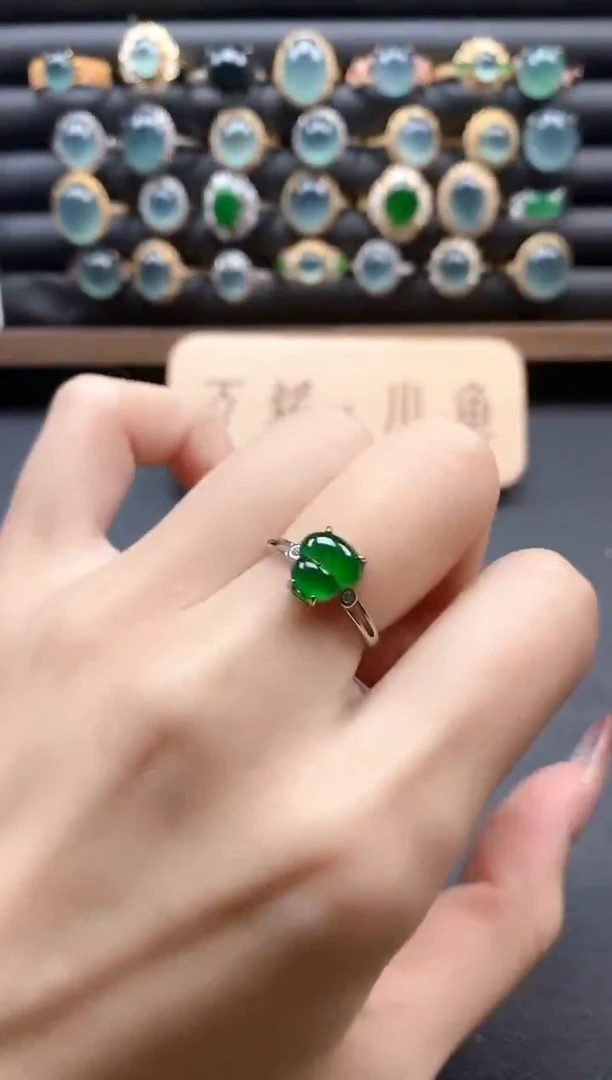 银S925镶嵌戒指翡翠51511