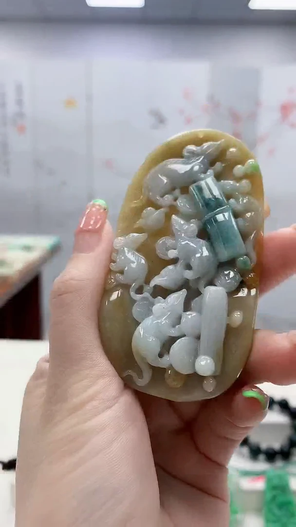 未镶嵌定制翡翠5159ry-毛货挂件172