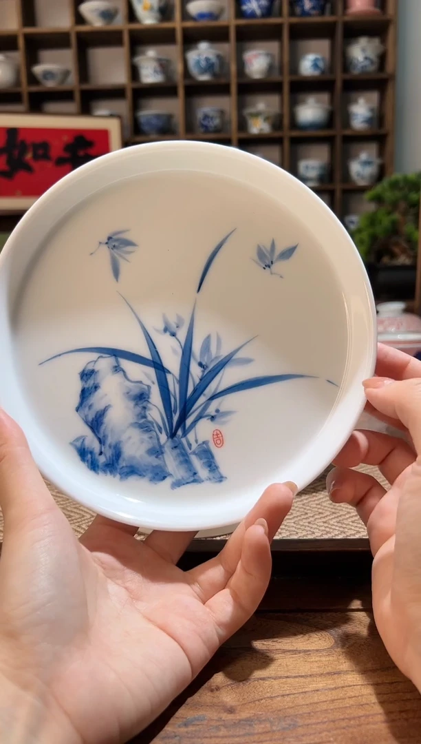 【闪购商品】手绘兰花大壶承          