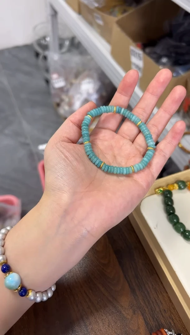 手链未镶嵌天河石老矿天河石精工蝶珠款手链