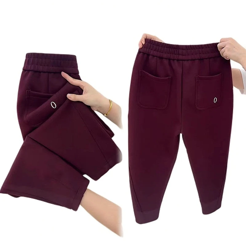 2025春季新款洋气小个子高腰宽松运动休闲裤显瘦百搭九分哈伦裤女