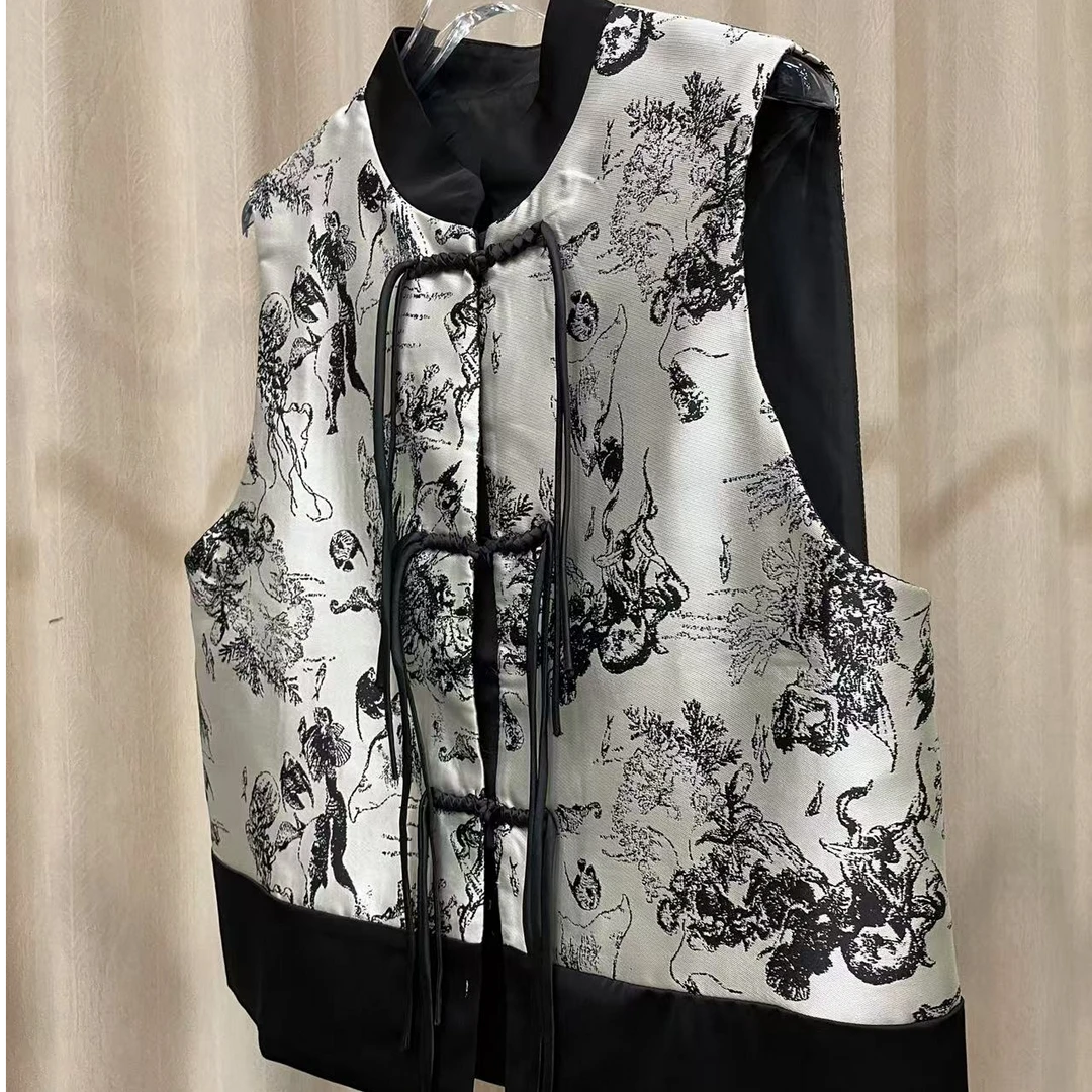 【水墨画】中式国风百搭显贵洋气手工盘扣马甲