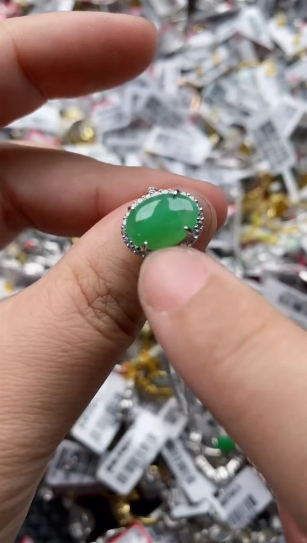 【闪购商品】翡翠戒指银S925镶嵌6666---6