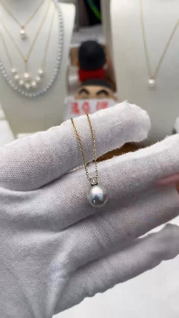 吊坠(赠链)18K金镶嵌海水珍珠真多麻戴妃8.0-9.0吊坠