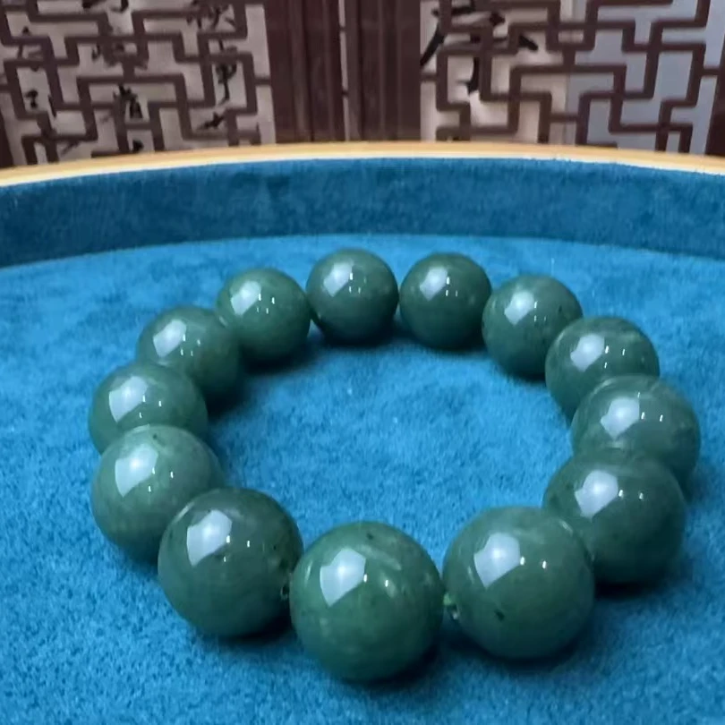 和田玉碧玉圆珠手串（16mm）