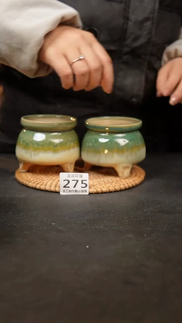 【闪购商品】瓷片275泥泥手工花盆